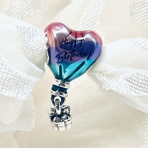 🎉 NWOT Happy Birthday Heart Hot Air Balloon Charm 🎈 - Picture 7 of 16